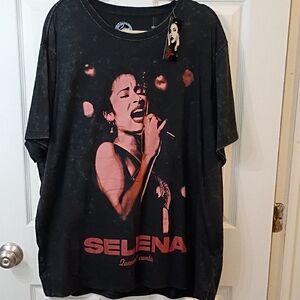 Selena Black Graphic Short Sleeve Tee